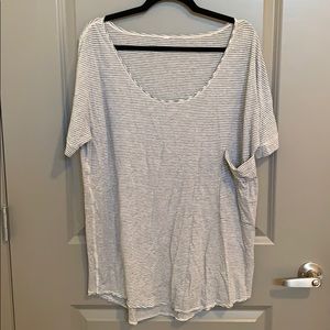 Lululemon Gray Striped T-Shirt